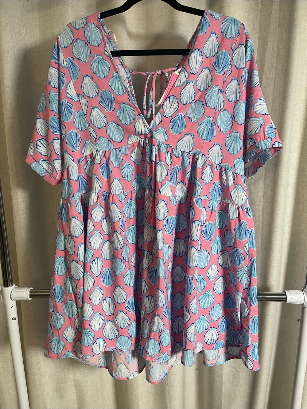 Simply Southern Pink Seashell Print Babydoll Tunic